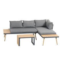 Load image into Gallery viewer, Belmont Metal and Contemporary Poly-Wood Sectional Corner Garden Set