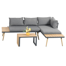 Load image into Gallery viewer, Belmont Metal and Contemporary Poly-Wood Sectional Corner Garden Set