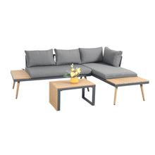 Load image into Gallery viewer, Belmont Metal and Contemporary Poly-Wood Sectional Corner Garden Set