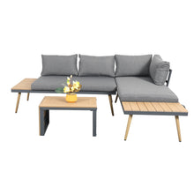 Load image into Gallery viewer, Belmont Metal and Contemporary Poly-Wood Sectional Corner Garden Set