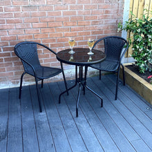 Load image into Gallery viewer, The Bolero 2 Seat Modern Rattan Bistro Set - Black