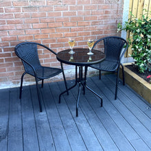 Load image into Gallery viewer, The Bolero 2 Seat Modern Rattan Bistro Set - Black