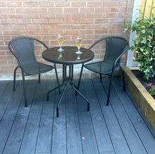 Load image into Gallery viewer, The Bolero 2 Seat Modern Rattan Bistro Set - Black