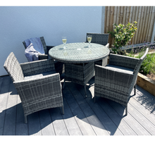 Load image into Gallery viewer, Amazon 5-Piece Rattan Wicker Relaxed Garden Dining Set