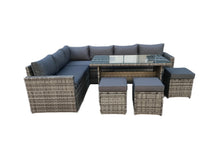 Load image into Gallery viewer, The Tarporley Grey 9 Seat Corner Rattan Dining Set