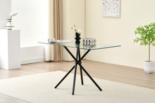 Load image into Gallery viewer, Miami Rectangle Glass Dining Table with starburst black legs