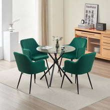 Load image into Gallery viewer, New York Dining Table with 4 Charlotte Velvet Chairs