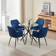 Load image into Gallery viewer, New York Dining Table with 4 Charlotte Velvet Chairs