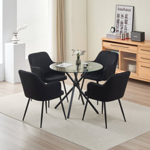 Load image into Gallery viewer, New York Dining Table with 4 Charlotte Velvet Chairs