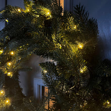 Load image into Gallery viewer, 60cm Premium Mixed branch prelit Green Wreath - with timer
