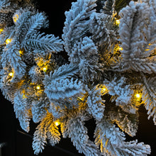 Load image into Gallery viewer, 60cm Premium Mixed branch prelit Snow Flocked Christmas Wreath - with timer
