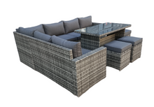 Load image into Gallery viewer, The Tarporley Grey 9 Seat Corner Rattan Dining Set