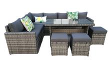 Load image into Gallery viewer, The Tarporley Grey 9 Seat Corner Rattan Dining Set