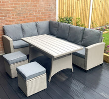 Load image into Gallery viewer, York 8 Seat grey rattan corner sofa dining set