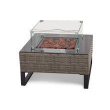 Load image into Gallery viewer, Palma Rattan Corner Fire Pit 4 Seater in Grey