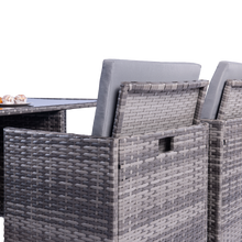 Load image into Gallery viewer, Milano 9 Piece Rattan Cube Dining Set - Grey