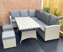 Load image into Gallery viewer, York 8 Seat grey rattan corner sofa dining set