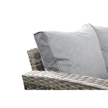 Load image into Gallery viewer, The Conwy 8 Seat Corner Gas Firepit Rattan Dining Set Dark Grey