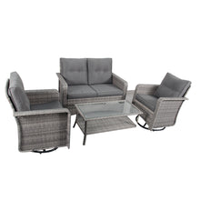 Load image into Gallery viewer, The Leigh 4 Seat Rattan Sofa Lounge Set