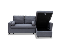 Load image into Gallery viewer, Manhattan Grey 3 Seat Corner Sofa Bed Set - Left or Right