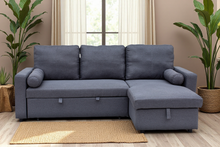 Load image into Gallery viewer, Manhattan Grey 3 Seat Corner Sofa Bed Set - Left or Right