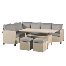Load image into Gallery viewer, York 8 Seat grey rattan corner sofa dining set