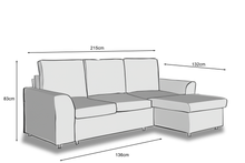 Load image into Gallery viewer, Manhattan Grey 3 Seat Corner Sofa Bed Set - Left or Right