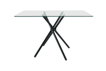 Load image into Gallery viewer, Miami Rectangle Glass Dining Table with starburst black legs