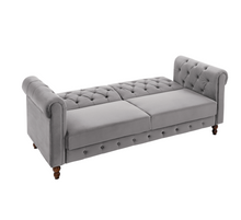 Load image into Gallery viewer, Royal Chesterfield 3 Seat Sofa Bed in Grey Velvet