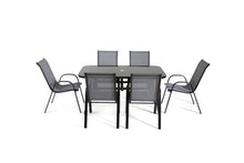 Load image into Gallery viewer, The Rufford - Black and Grey Metal 6 Seat Garden Dining Set