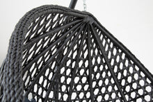 Load image into Gallery viewer, The Onyx Black Hanging Swing Pod Egg Chair - Large with deep Grey Cushions