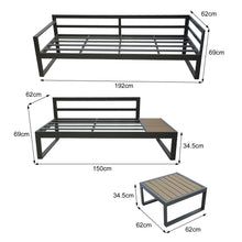 Load image into Gallery viewer, Positano 5 seat outdoor aluminium sofa set with coffee table