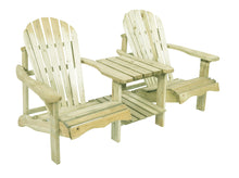 Load image into Gallery viewer, Double Wooden Adirondack Love Seat Bench