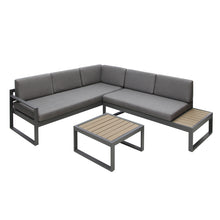 Load image into Gallery viewer, Positano 5 seat outdoor aluminium sofa set with coffee table