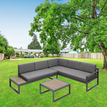 Load image into Gallery viewer, Positano 5 seat outdoor aluminium sofa set with coffee table