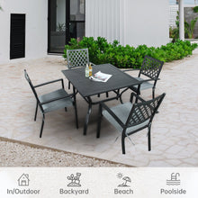 Load image into Gallery viewer, Adlington Diamond 4 Seat Dining Set with grey cushions
