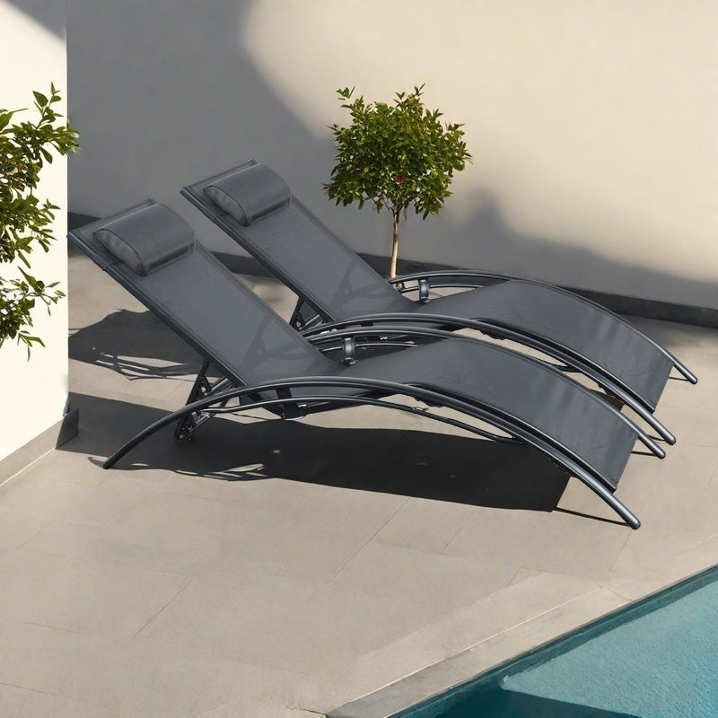 Pair of Bali Sun Loungers - Set of 2