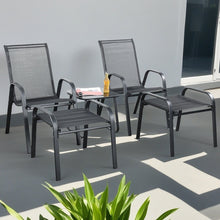 Load image into Gallery viewer, Brooke 5 piece black bistro set with foot stools
