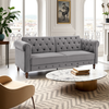 Royal Chesterfield 3 Seat Sofa Bed in Grey Velvet