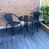 The Bolero 2 Seat Modern Rattan Bistro Set - Black