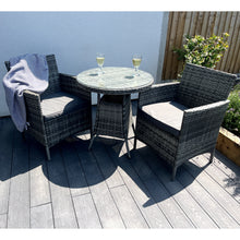 Load image into Gallery viewer, Amazon Wicker Rattan Natural Bistro Set with outdoor cushion
