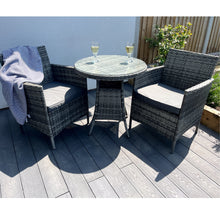 Load image into Gallery viewer, Amazon Wicker Rattan Natural Bistro Set with outdoor cushion
