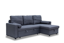 Load image into Gallery viewer, Manhattan Grey 3 Seat Corner Sofa Bed Set - Left or Right
