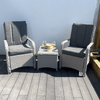 Leigh Wicker Rattan Natural Bistro Set with outdoor cushion