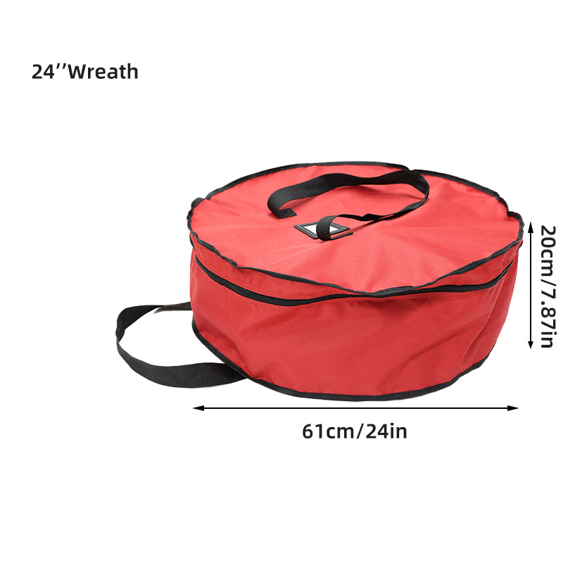 Christmas Wreath Decoration Zip Up Sack Fabric Storage Bag