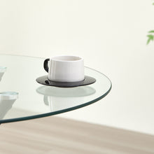 Load image into Gallery viewer, New York Circle Glass Dining Table with starburst black legs
