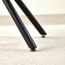 Load image into Gallery viewer, Seattle Circle Stone White Concrete Dining Table with starburst black legs
