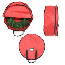 Load image into Gallery viewer, Christmas Wreath Decoration Zip Up Sack Fabric Storage Bag
