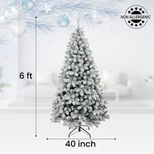 Load image into Gallery viewer, 6FT Premium Snow Filled Grand Fir Full Artificial Christmas Tree 1000 Branch Tips
