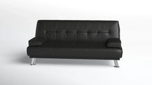 Load image into Gallery viewer, Jace Black Leather 3 Seat Sofa Bed Set
